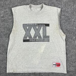Wilson Pro 5000 Tank Top Mens XL Gray Sleeveless Graphic Workout Casual
